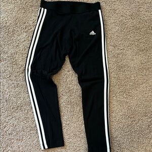 Adidas Women’s Black Leggings With White Details